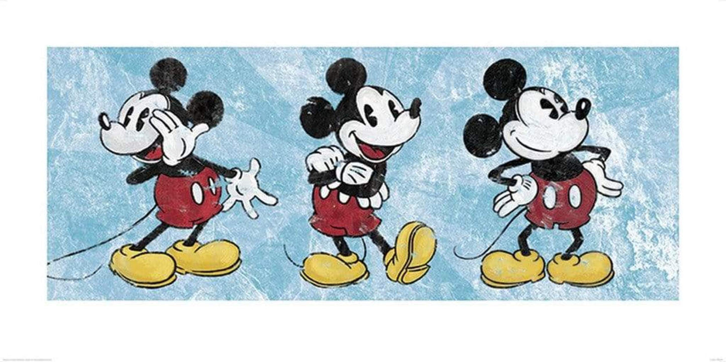 Pyramid Mickey Mouse Squeaky Chic Triptych Kunstdruk 50x100cm | Posters.nl