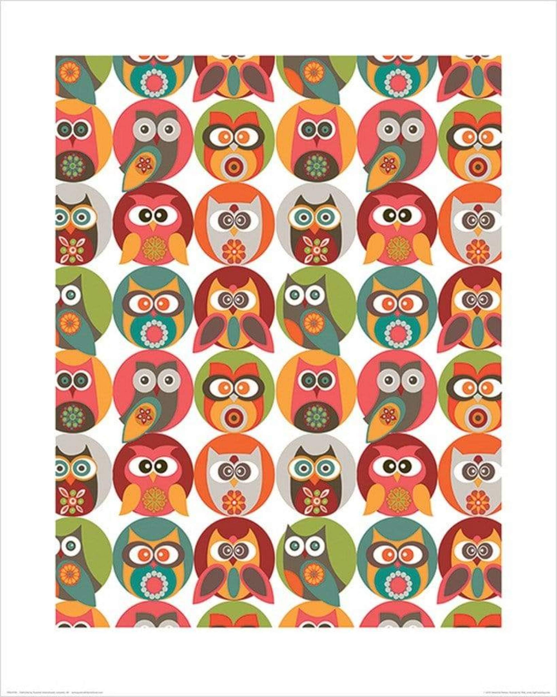Pyramid Valentina Ramos Owls Family Kunstdruk 40x50cm | Posters.nl