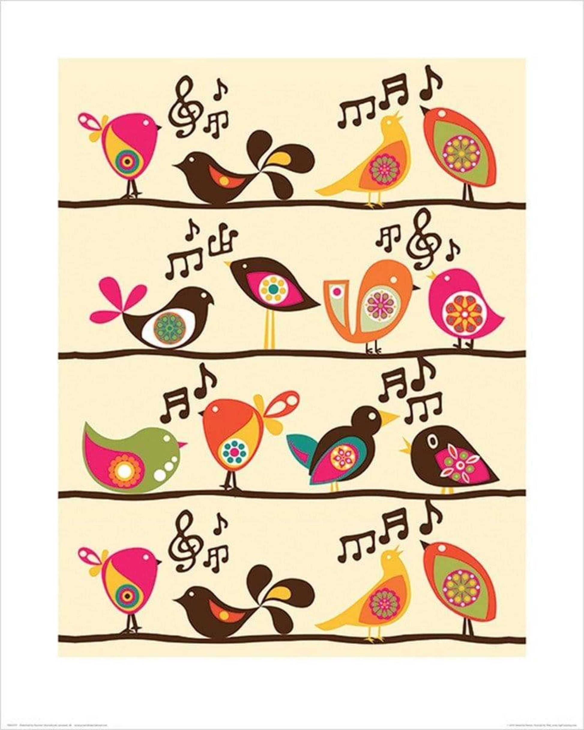 Pyramid Valentina Ramos Singing Birds Kunstdruk 40x50cm | Posters.nl