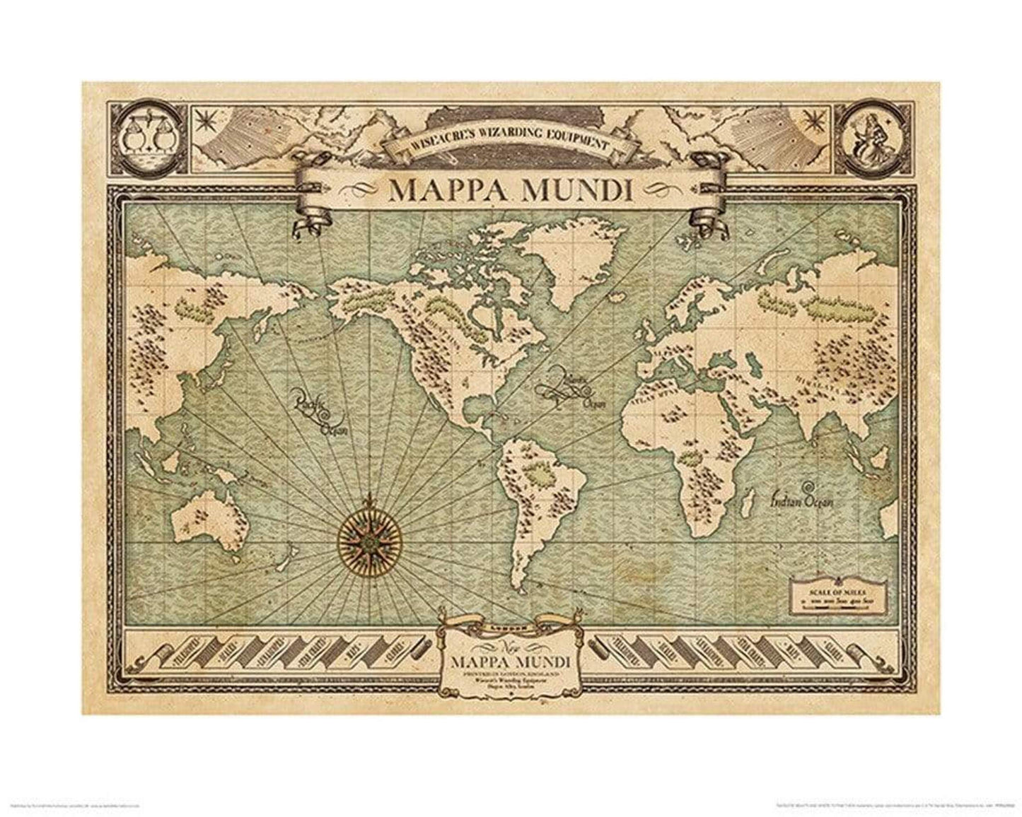 Pyramid Fantastic Beasts Mappa Mundi Kunstdruk 40x50cm | Posters.nl