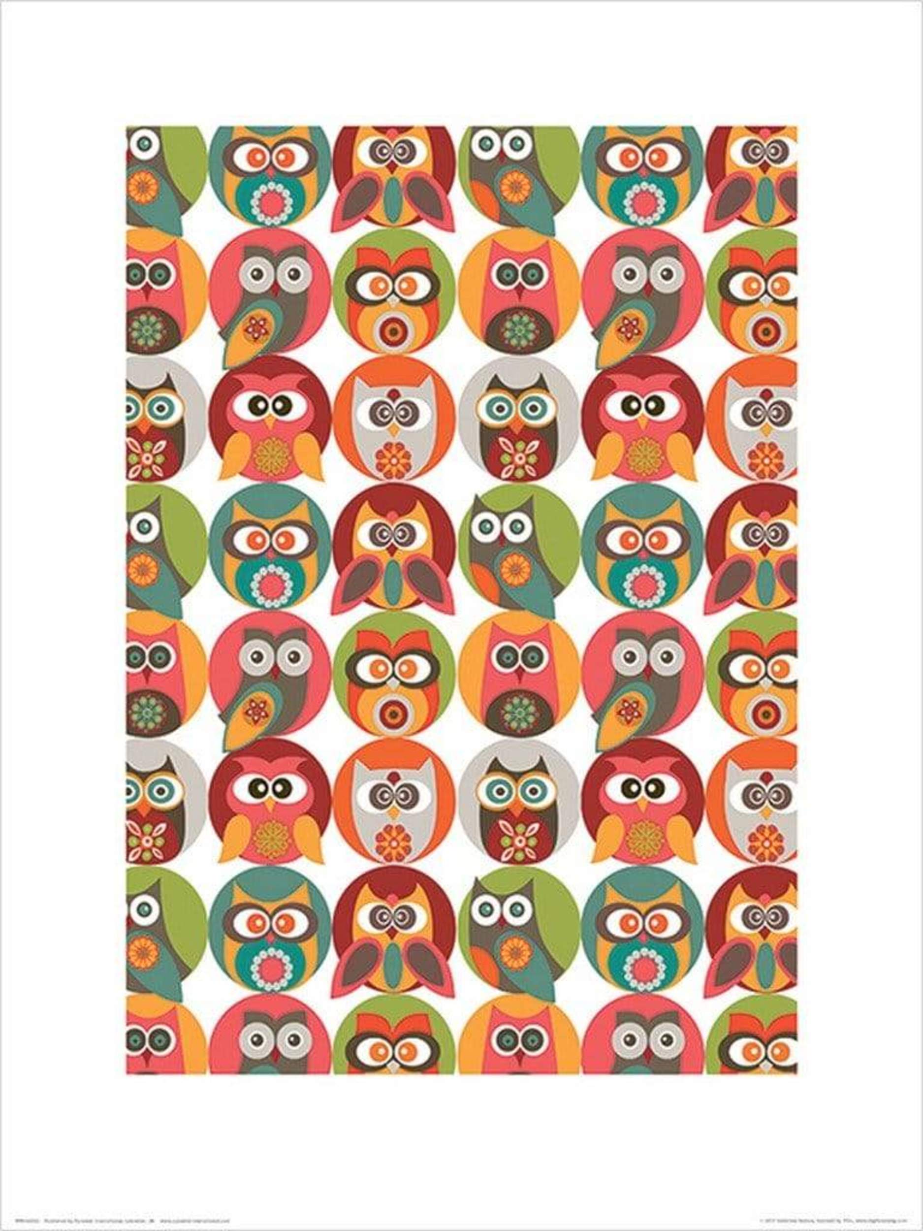 Pyramid Valentina Ramos Owls Family Kunstdruk 30x40cm | Posters.nl
