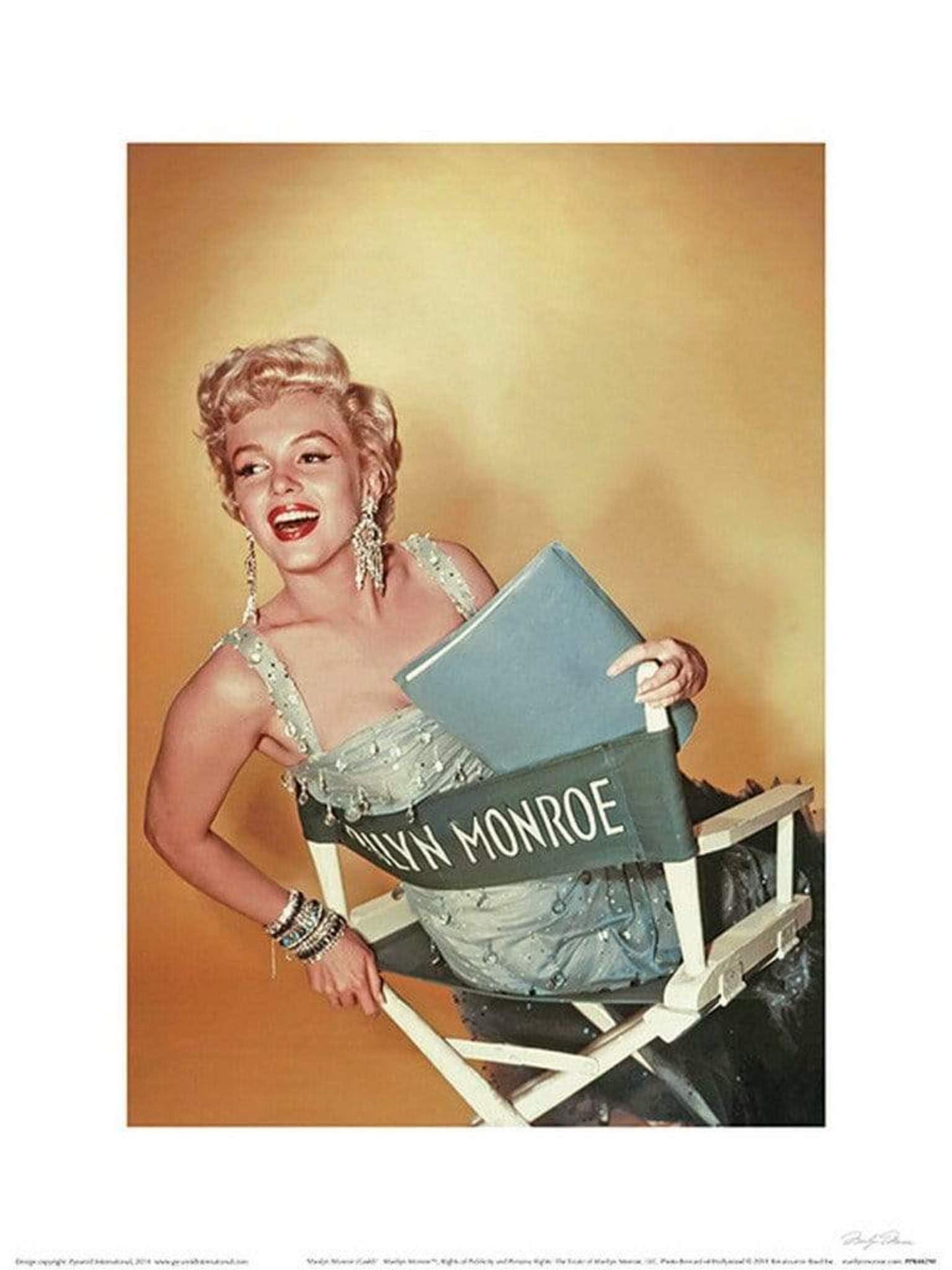 Pyramid Marilyn Monroe Gold Kunstdruk 30x40cm | Posters.nl