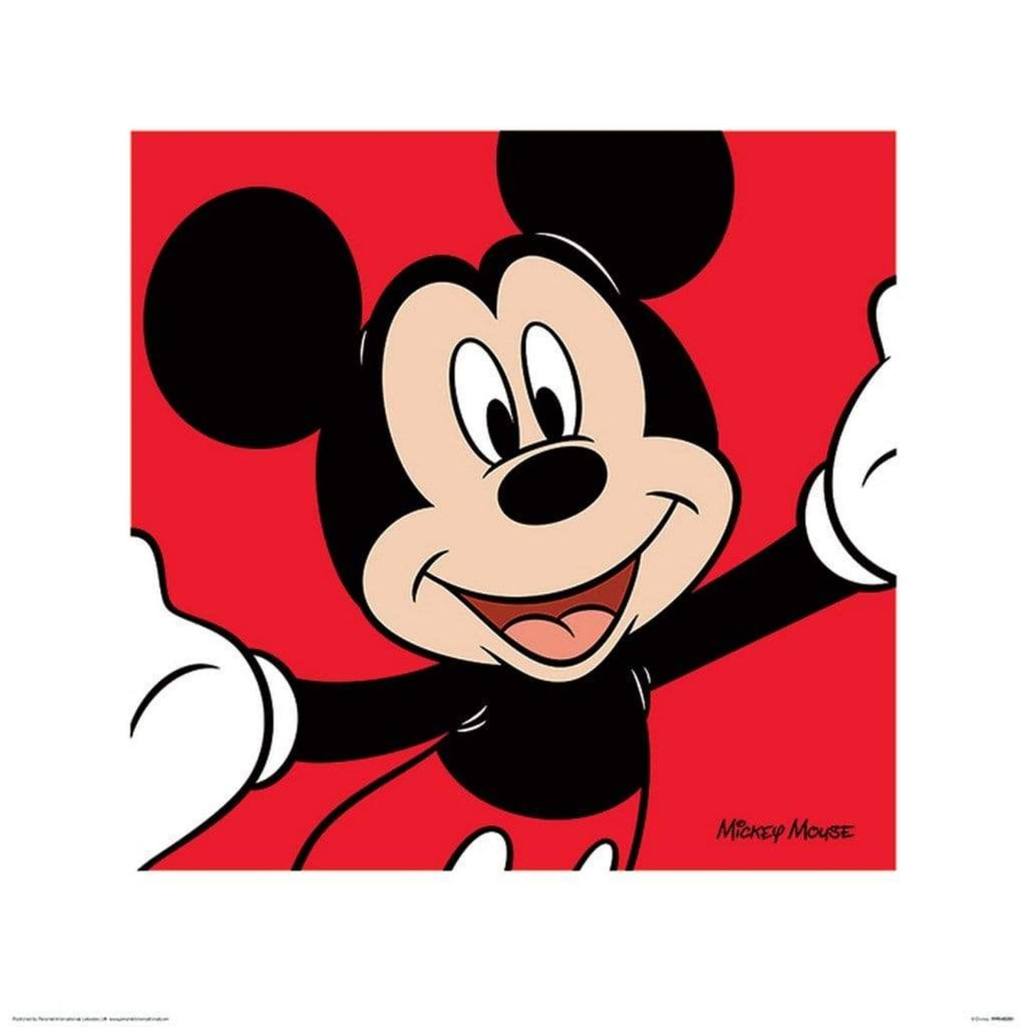 Pyramid Mickey Mouse Red Kunstdruk 40x40cm | Posters.nl
