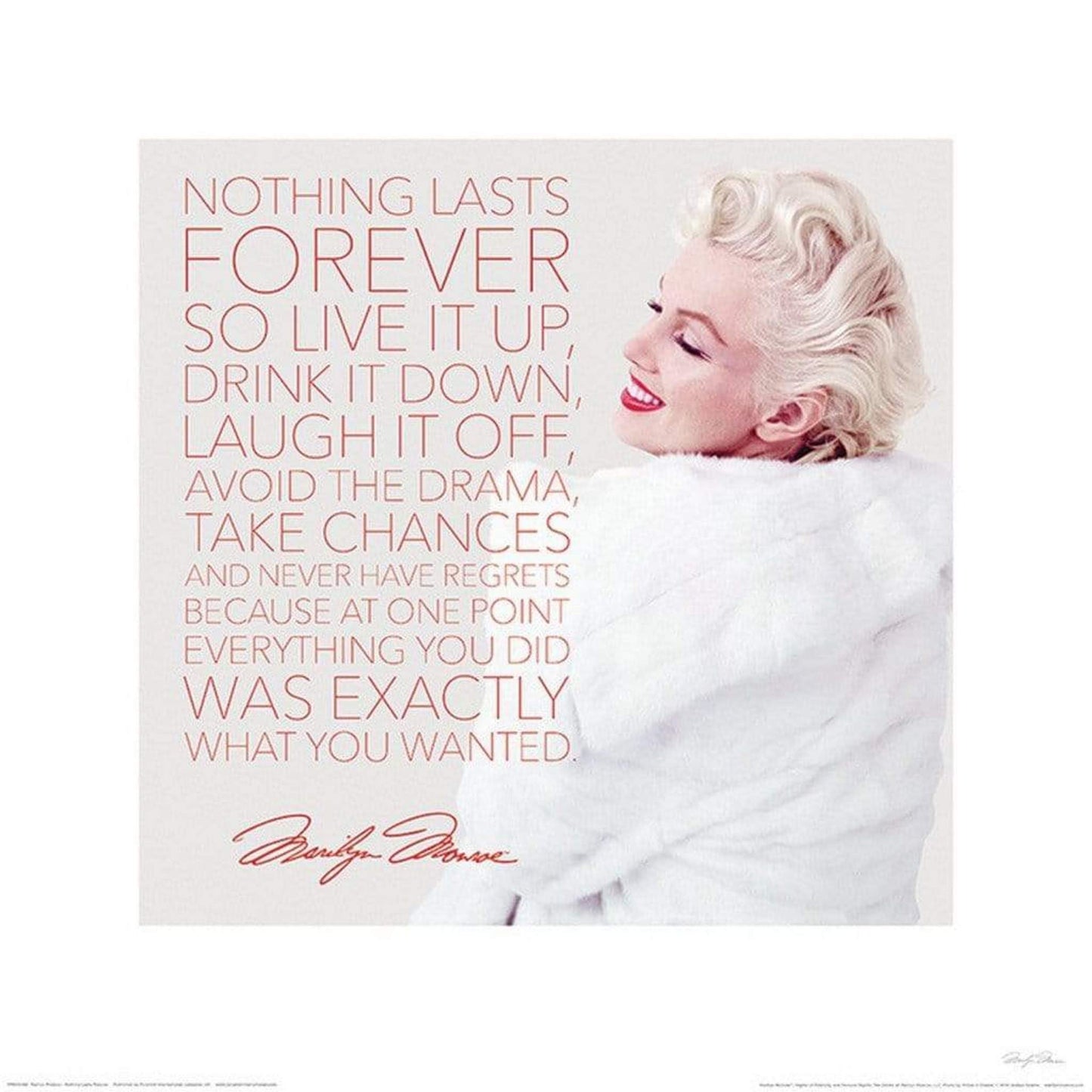 Pyramid Marilyn Monroe Nothing Lasts Forever Kunstdruk 40x40cm | Posters.nl