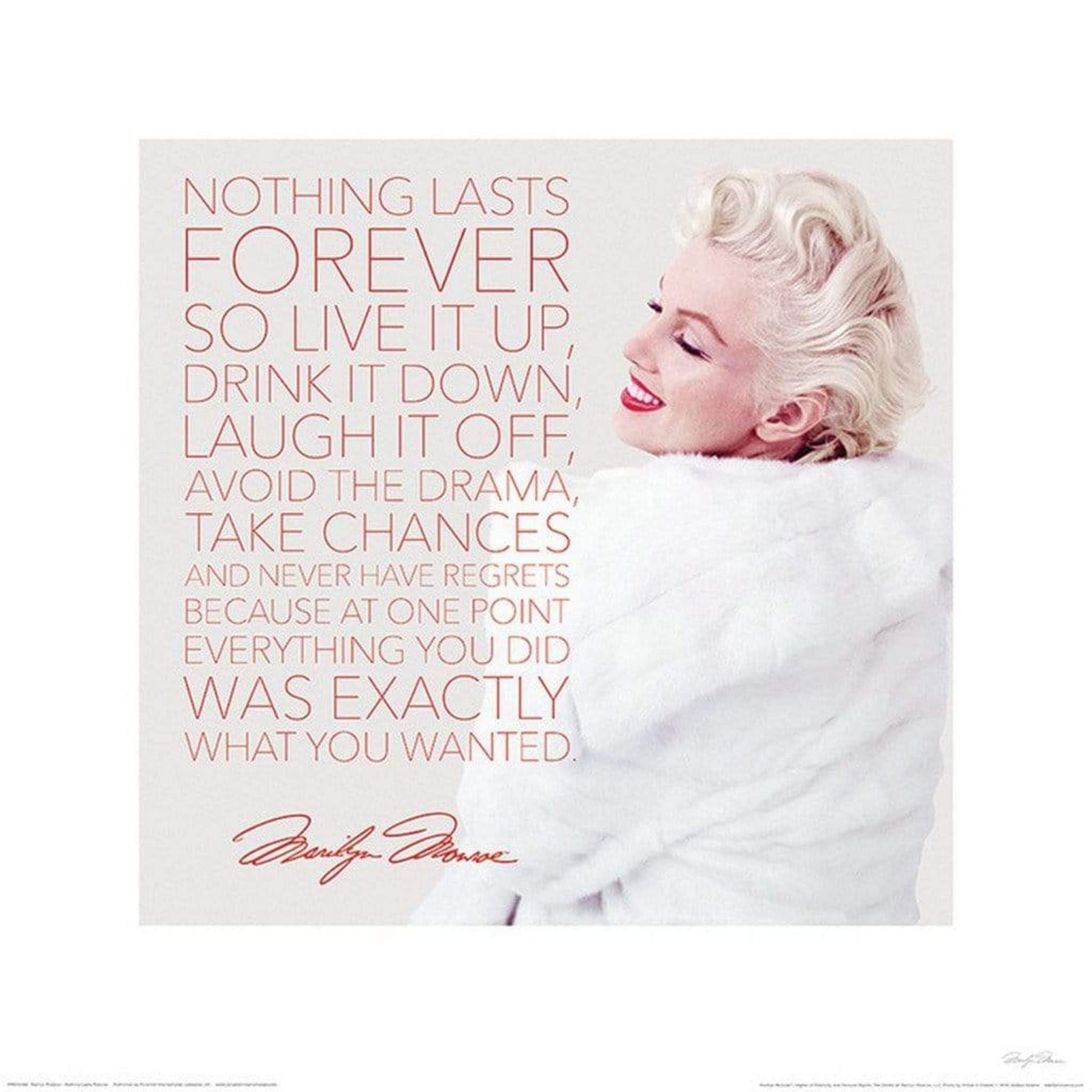 Pyramid Marilyn Monroe Nothing Lasts Forever Kunstdruk 40x40cm | Posters.nl