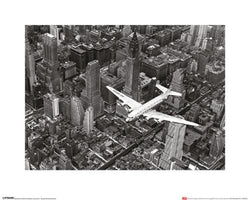Kunstdruk Time Life - DC-4 Over Manhattan 40x50cm