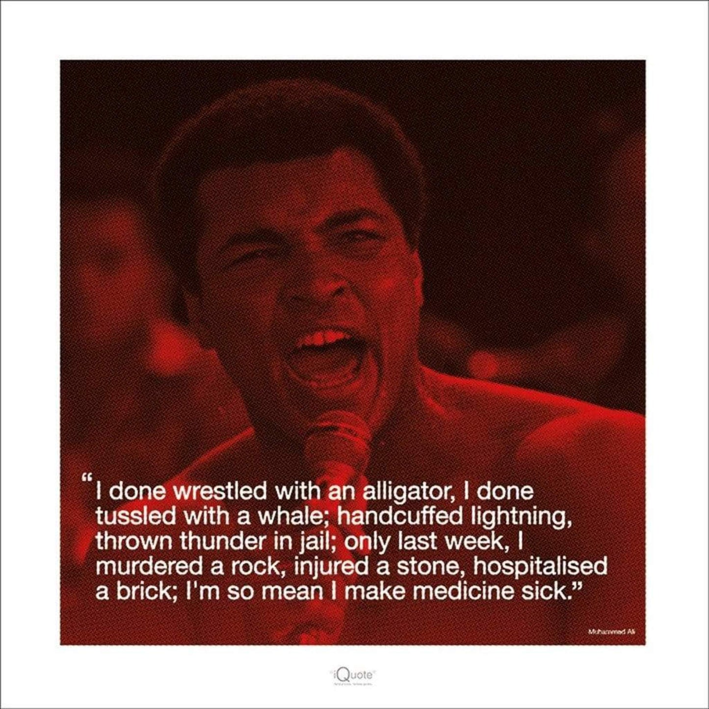 Kunstdruk Muhammad Ali - iQuote Sick 40x40cm