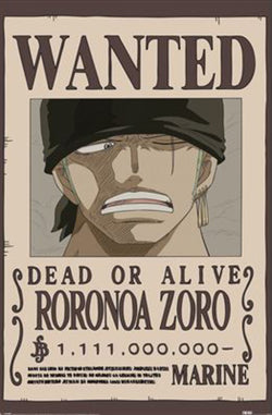 Poster One Piece - Wanted Zoro 61x91,5cm