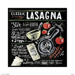 Kunstdruk Lily and Val - Classic Lasagna 30x30cm