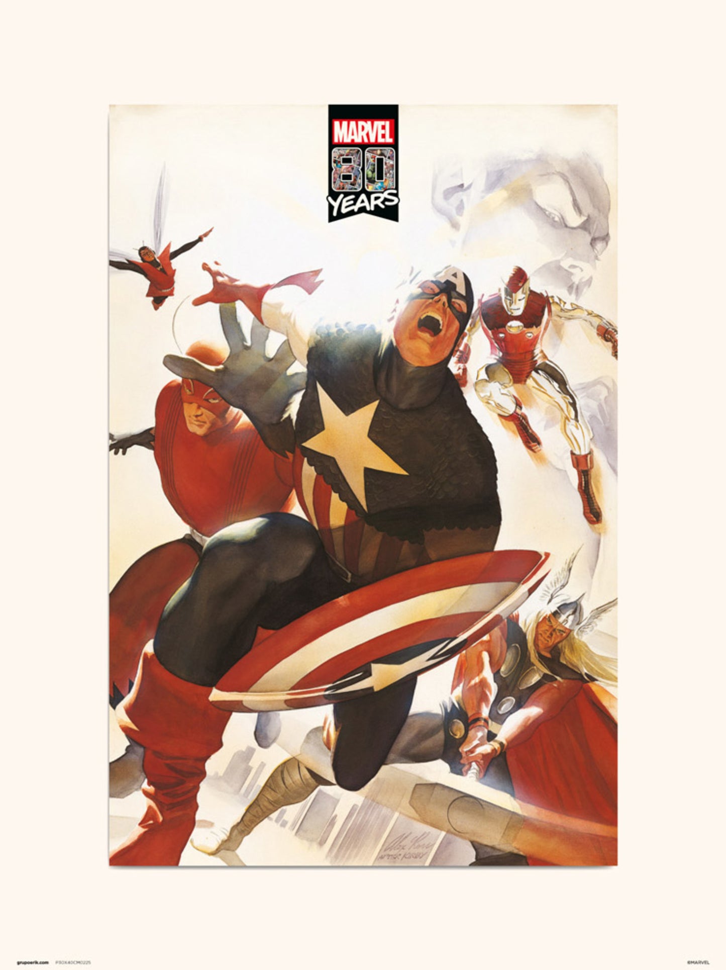 Kunstdruk Marvel - 80 Years Avengers - 30x40cm