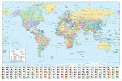Poster Harper Collins - World Map 21 - Frans -  91,5x61cm