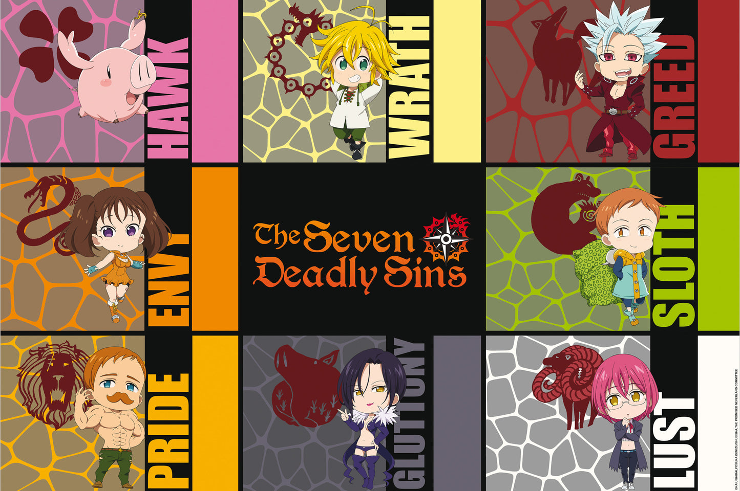 Poster The Seven Deadly Sins - S3 Chibi Sins 91.5x61cm