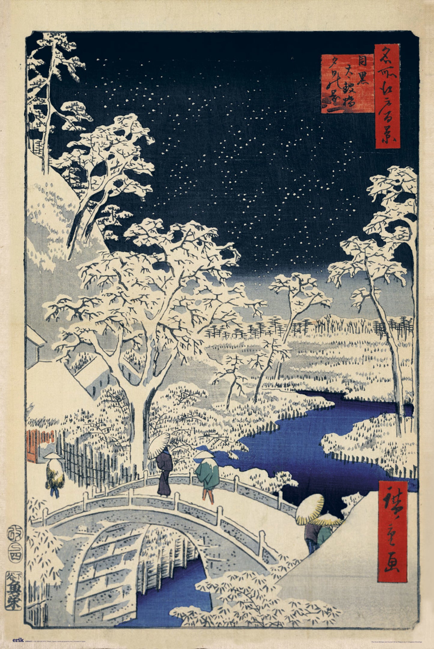 Poster The Drum Bridge and Sunset Hill at Meguro 61x91,5cm