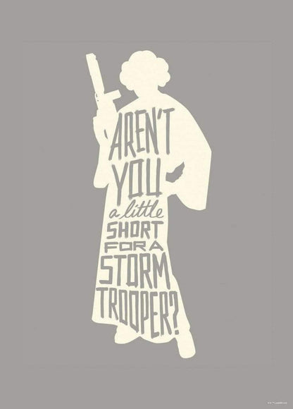 Kunstdruk Star Wars - Silhouette Quotes Leia 50x70cm