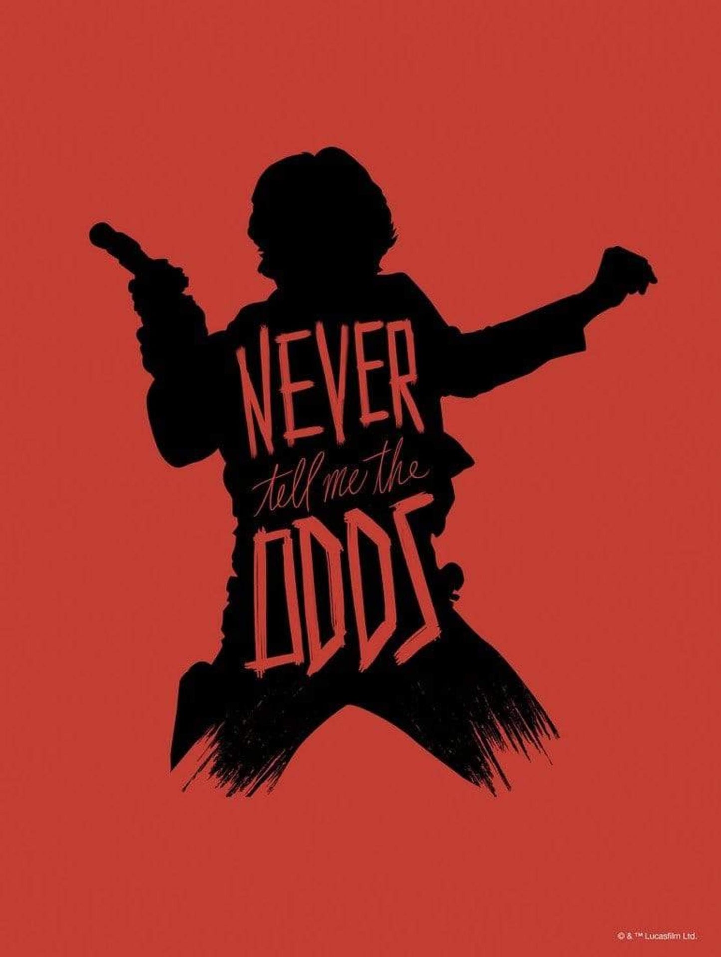 Kunstdruk Star Wars - Silhouette Quotes Han Solo 30x40cm