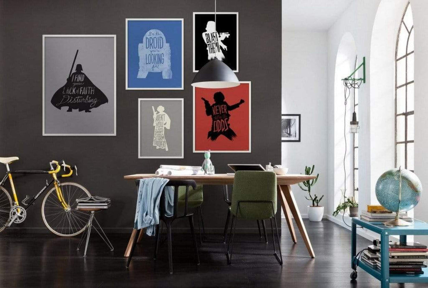 Kunstdruk Star Wars - Silhouette Quotes Han Solo 50x70cm
