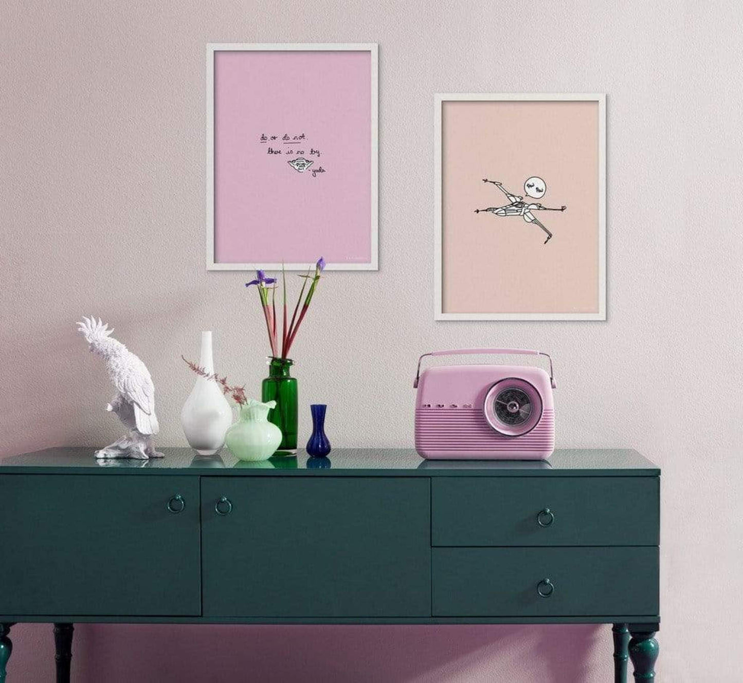 Kunstdruk Star Wars - Quote Yoda Cute 30x40cm