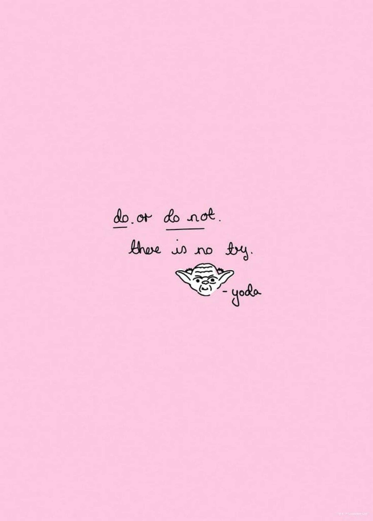 Kunstdruk Star Wars - Quote Yoda Cute 50x70cm