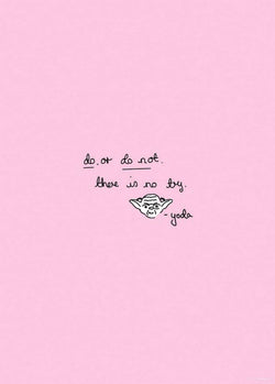 Kunstdruk Star Wars - Quote Yoda Cute 50x70cm
