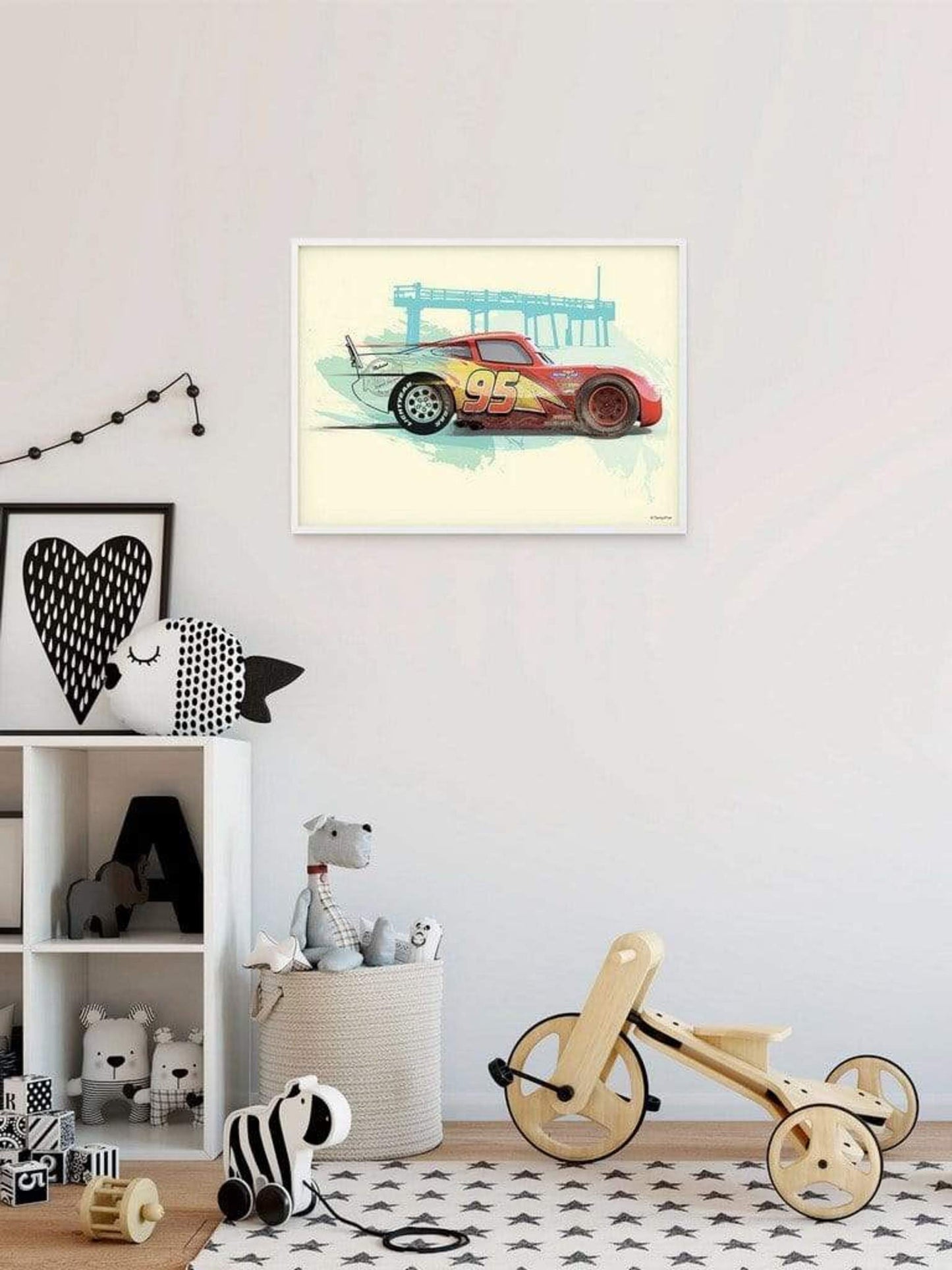 Kunstdruk Cars - Lightning McQueen - 40x30cm