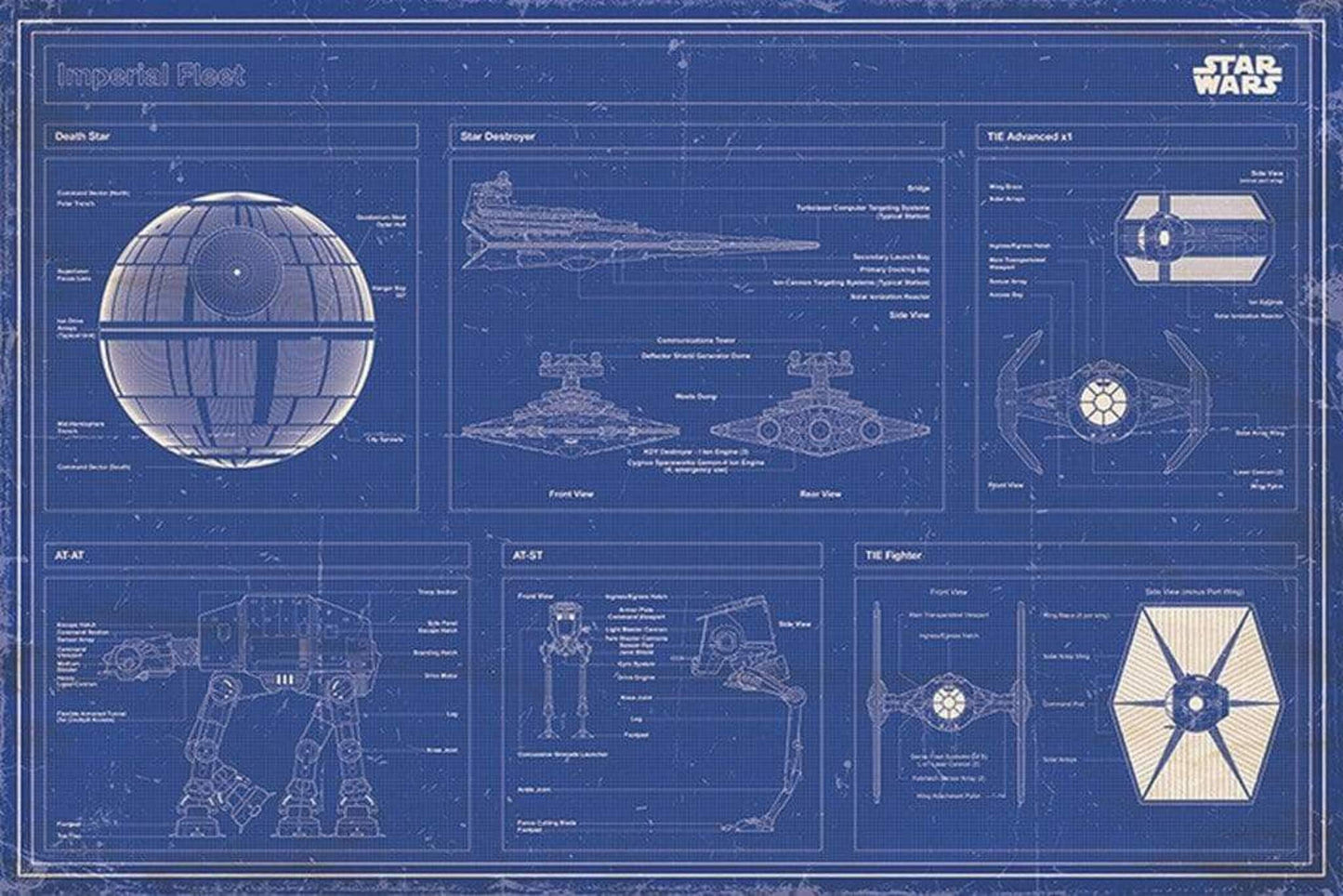 Poster Star Wars - Imperial fleet blueprint 91,5x61cm