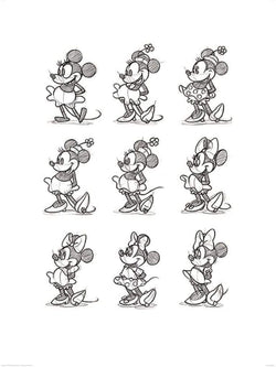 Kunstdruk Minnie Mouse - Sketched Multi 60x80cm