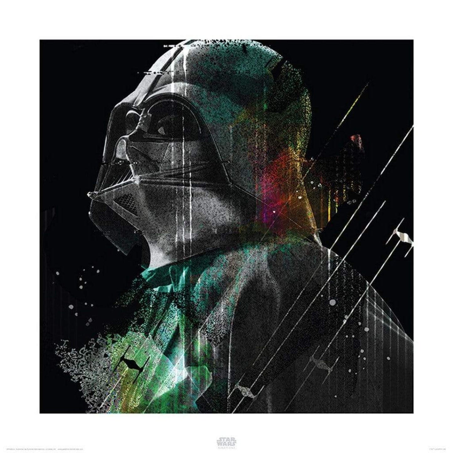 Kunstdruk Star Wars - Rogue One Darth Vader Lines 40x40cm