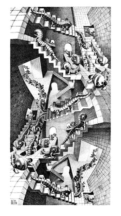 Kunstdruk M. C. Escher - Treppenhaus 45x79cm