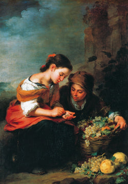 Kunstdruk B.E. Murillo - Die kleine Obsthändlerin 48x69cm