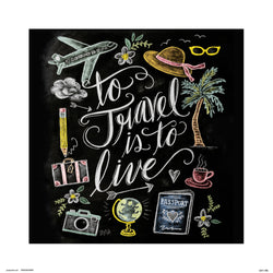 Kunstdruk Lily and Val - To Trave is To Live 30x30cm