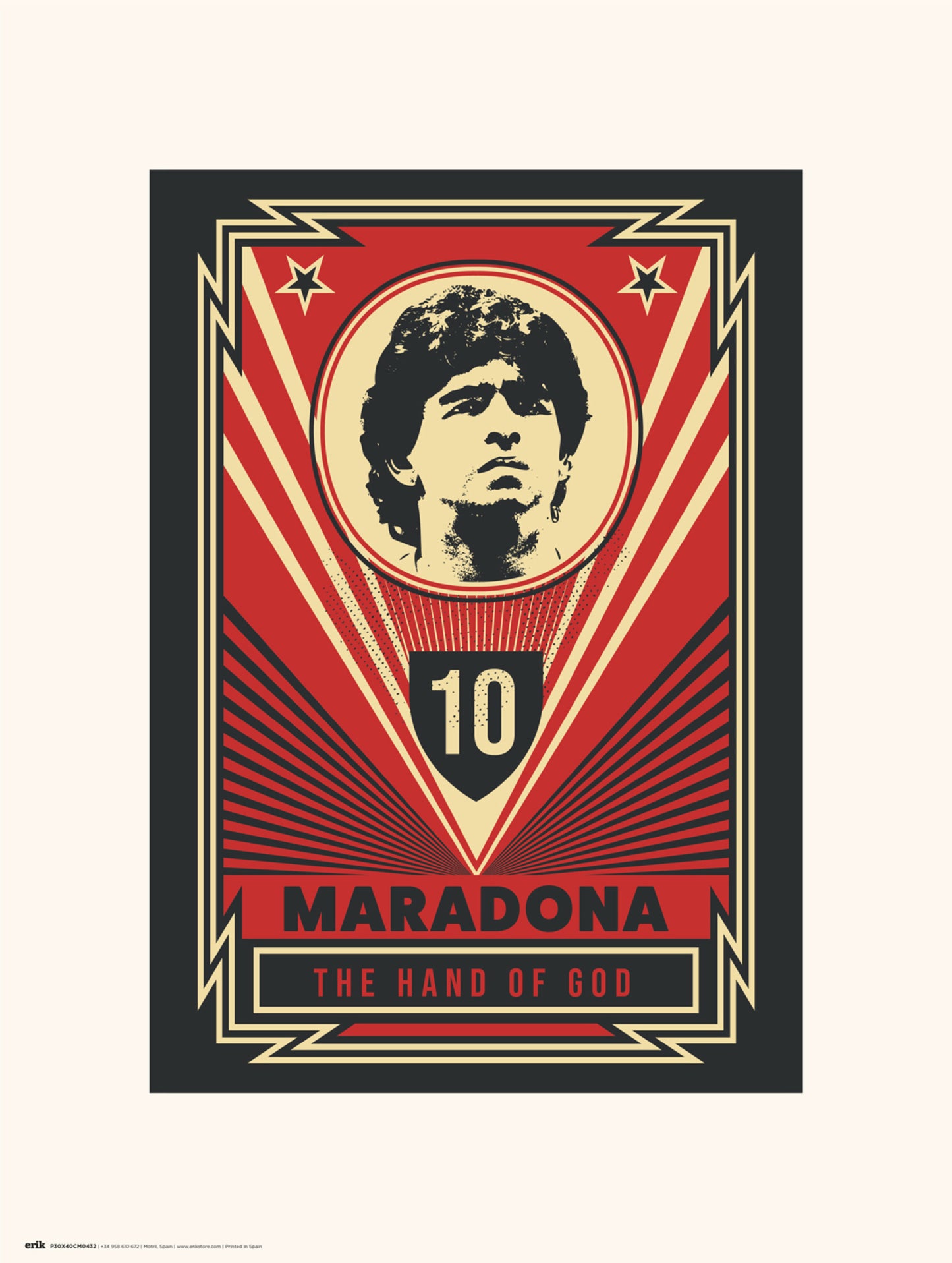 Kunstdruk Maradona - The Hand of God 30x40cm