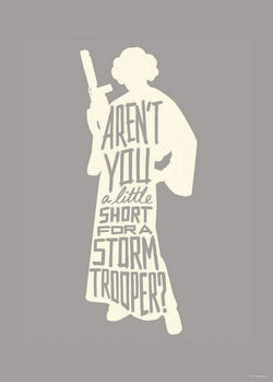 Kunstdruk Star Wars - Silhouette Quotes Leia 50x70cm