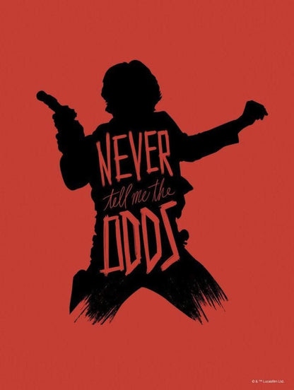 Kunstdruk Star Wars - Silhouette Quotes Han Solo 30x40cm
