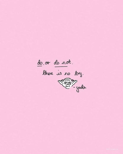 Kunstdruk Star Wars - Quote Yoda Cute 40x50cm