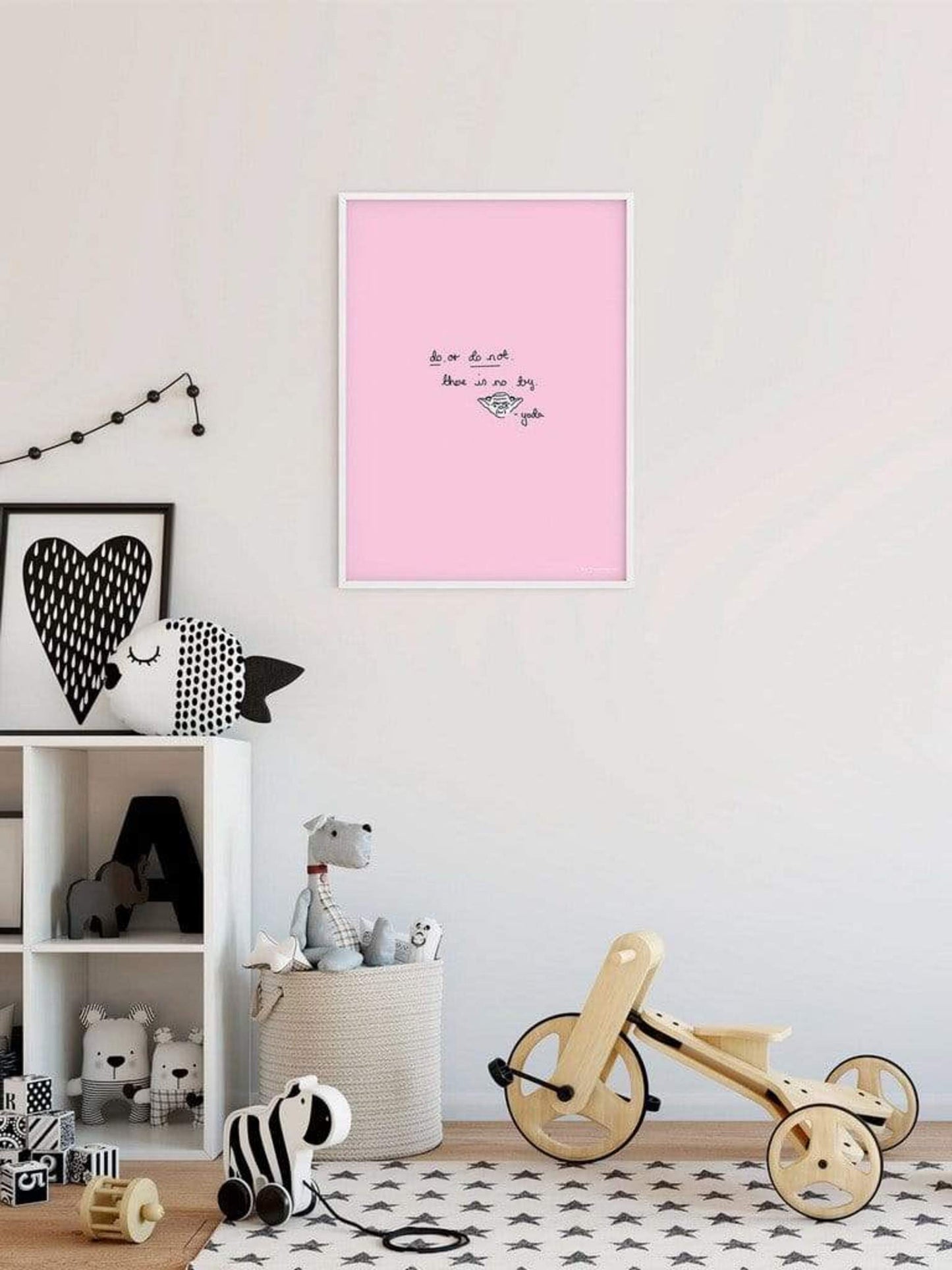 Kunstdruk Star Wars - Quote Yoda Cute 50x70cm