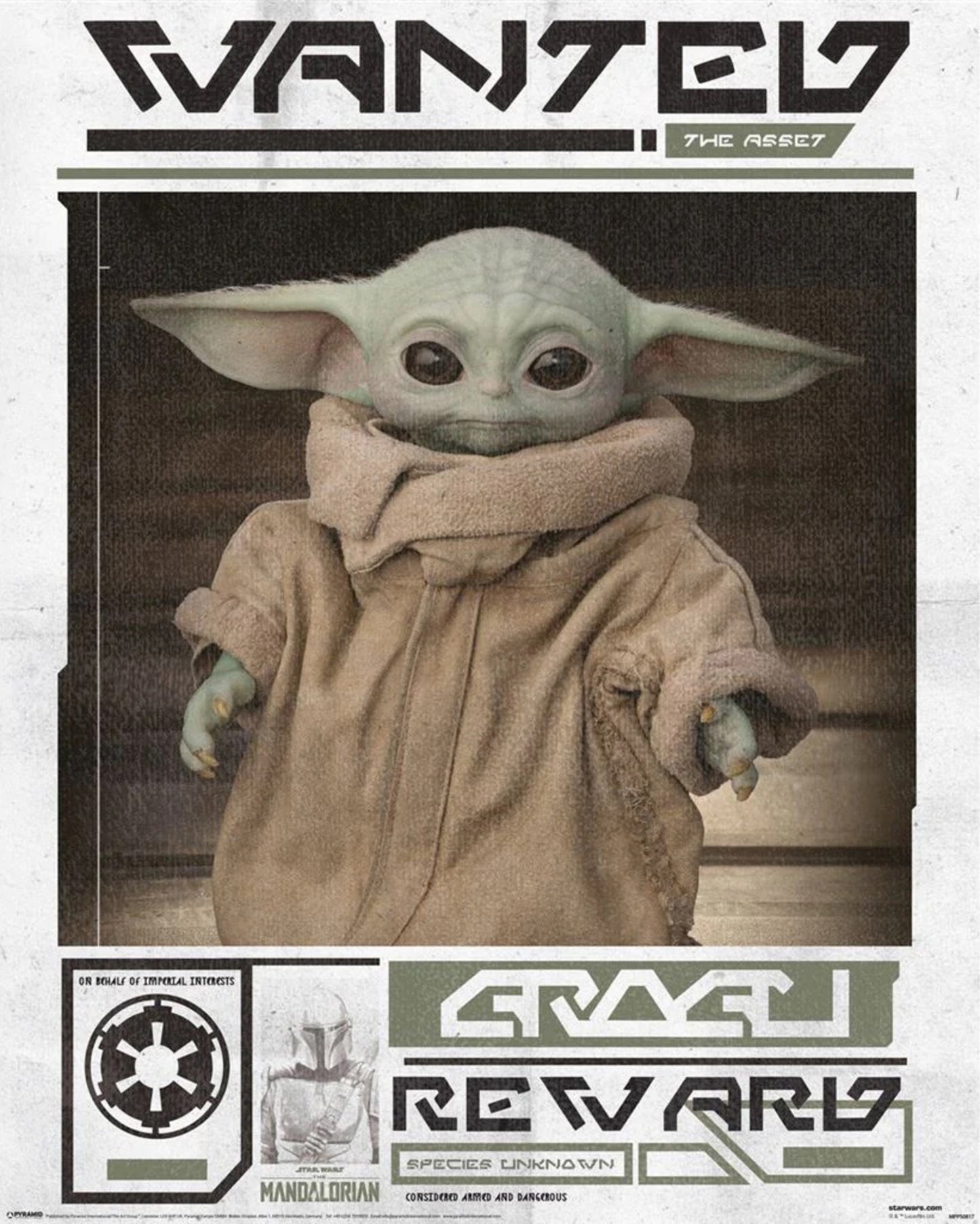 Poster Star Wars - The Mandalorian - Grogu Wanted 40x50cm
