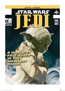Kunstdruk Star Wars - Yoda Worlds Fate 50x70cm