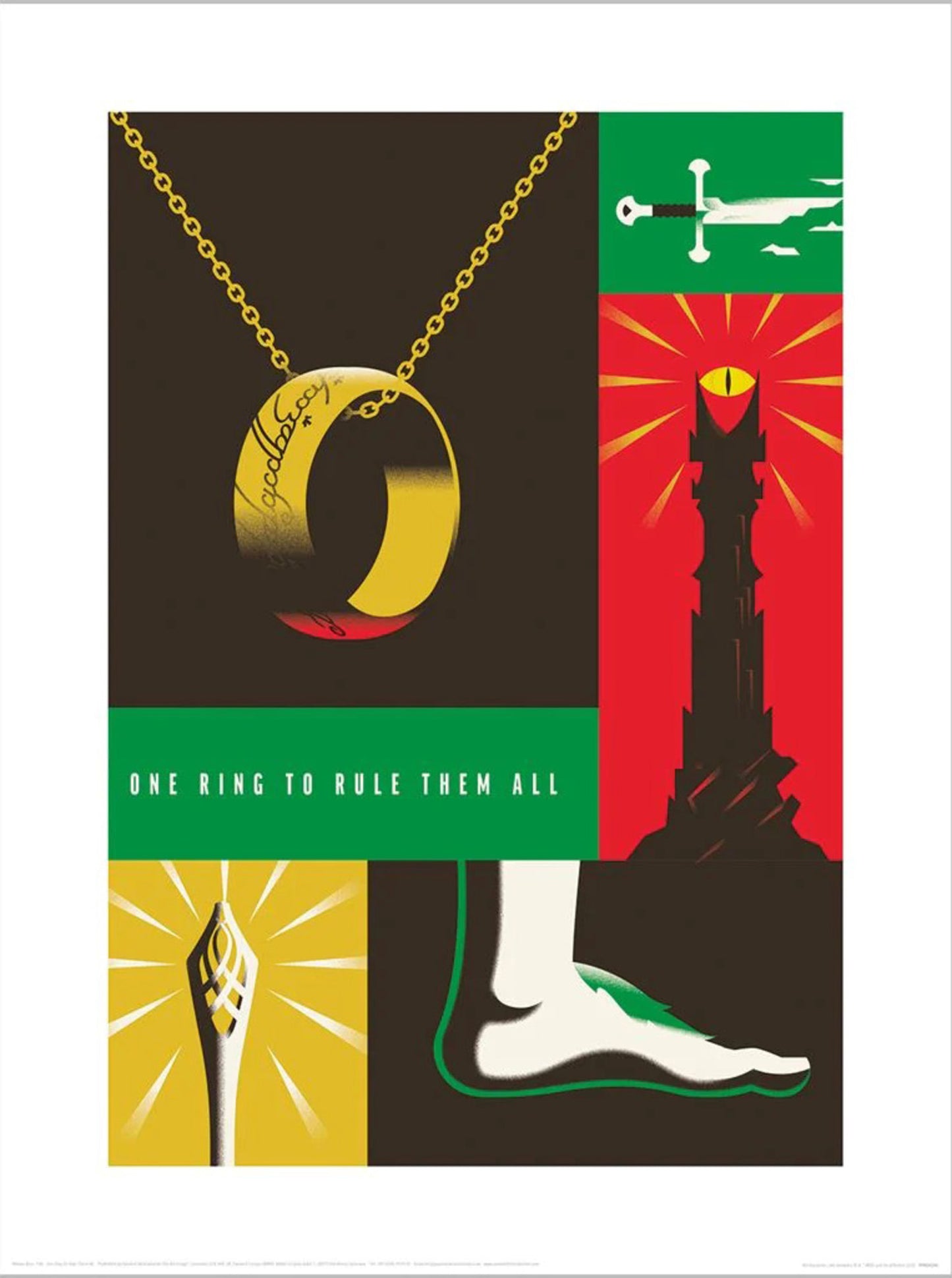 Kunstdruk Warner Bros - One Ring To Rule Them All 30x40cm