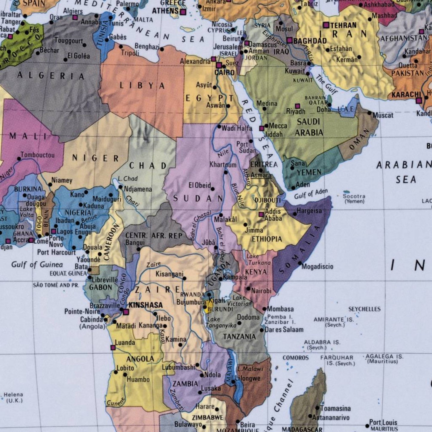 Fotobehang - World Map 270x188cm - Papierbehang