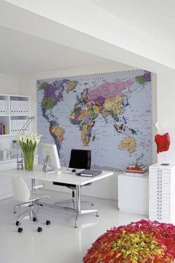 Fotobehang - World Map 270x188cm - Papierbehang