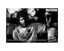 Kunstdruk Pulp Fiction - Bad Mother F-ker 80x60cm