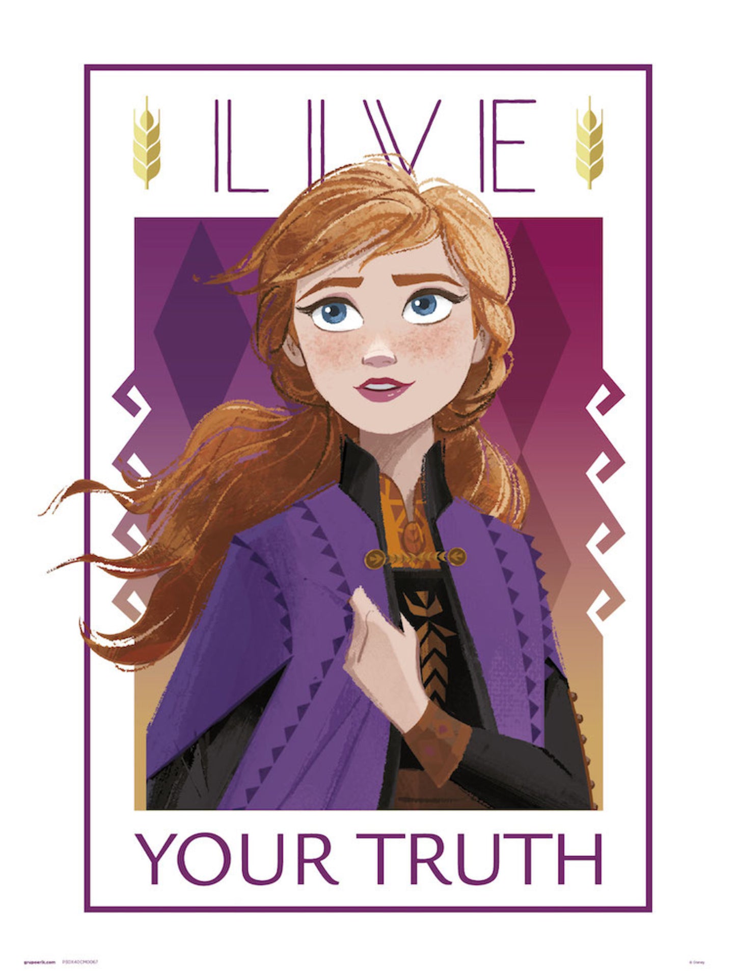 Kunstdruk Frozen - Live Your Truth 30x40cm