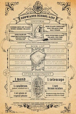 Poster Harry Potter - Hogwarts List 61x91,5cm