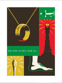 Kunstdruk Warner Bros - One Ring To Rule Them All 30x40cm
