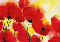 Kunstdruk Heidi Reil - Roter Mohn Toskana 100x70cm