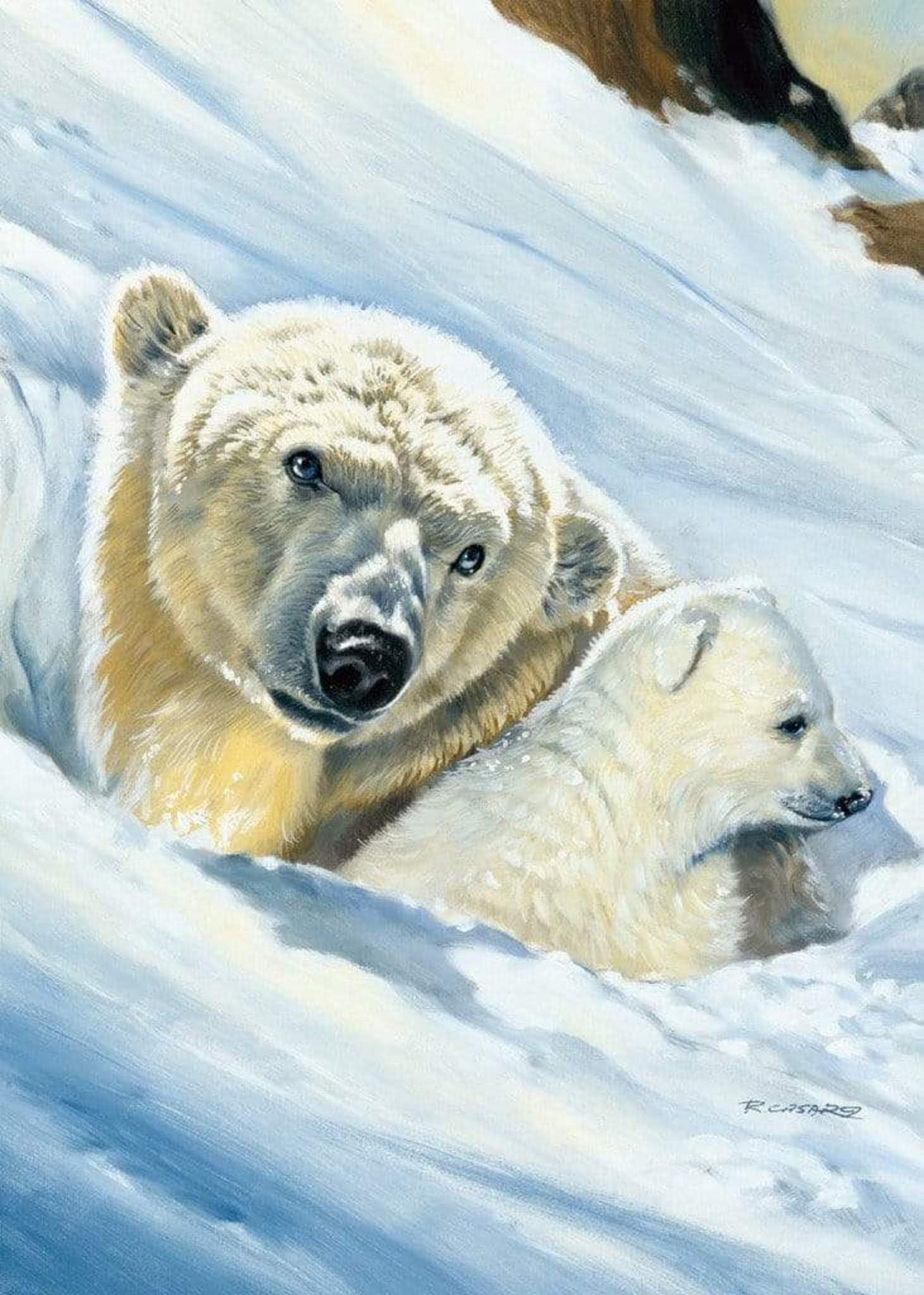 Kunstdruk Renato Casaro - Eisbär-Mama 50x70cm