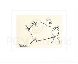 Kunstdruk Pablo Picasso - Le petit cochon 60x50cm