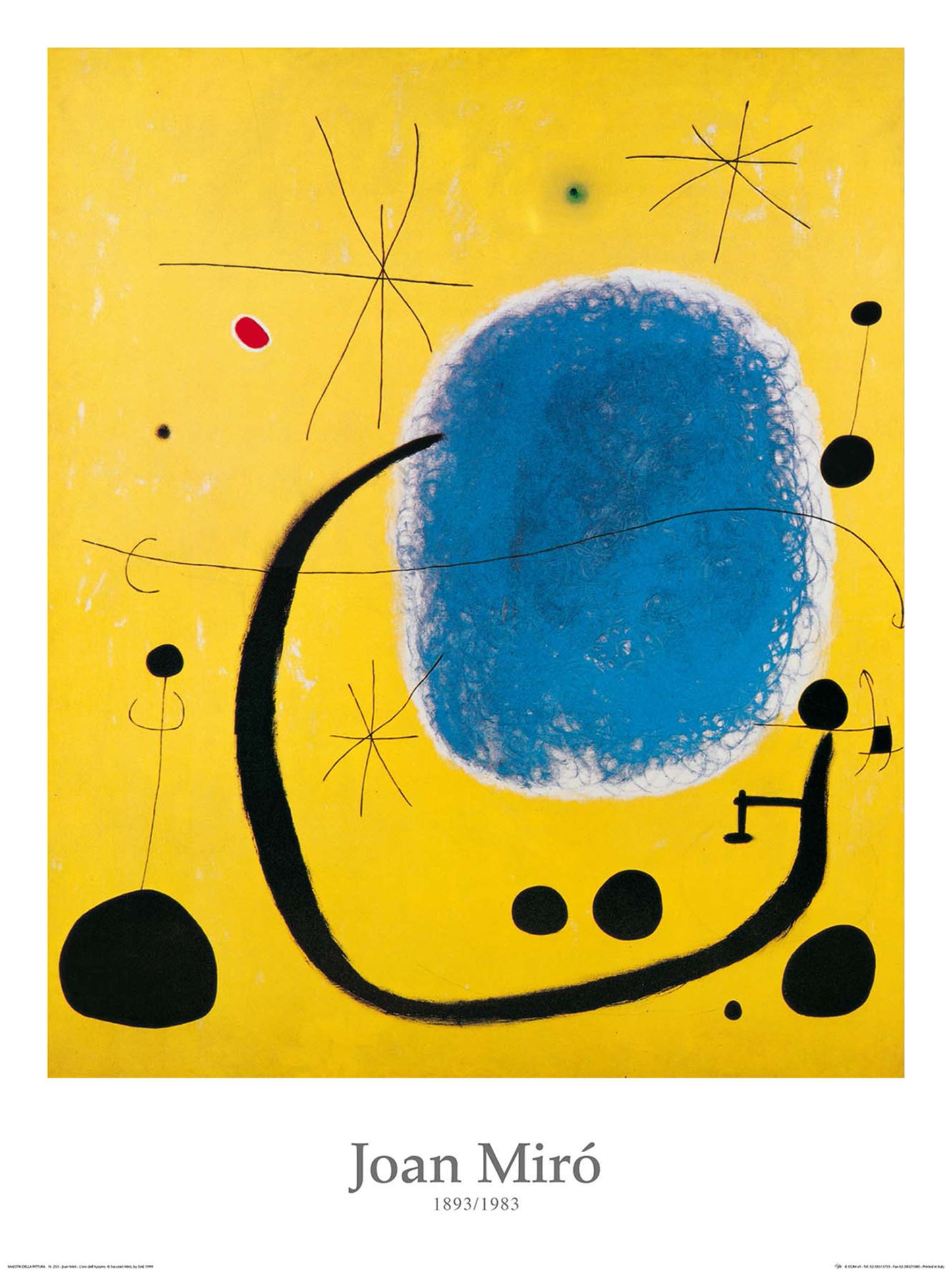 Kunstdruk Joan Miro - L'oro dell'Azzurro 60x80cm