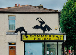 Kunstdruk Banksy - Pelikane Fish and Chips 70x50cm