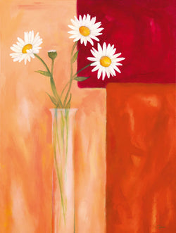 Kunstdruk Günter Gohn - Margeriten mit Siena-Braun 60x80cm